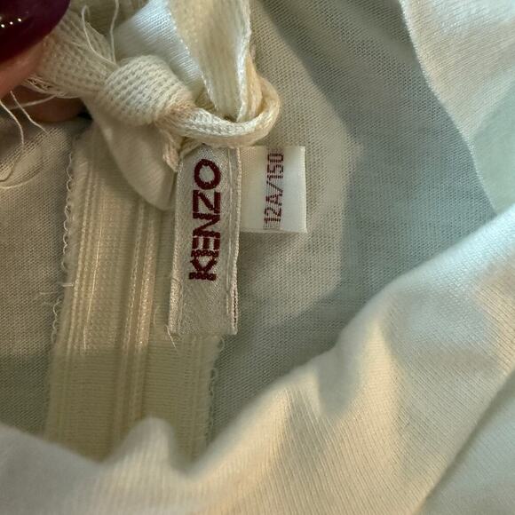 Kenzo Kids Embroidered Floral Long Sleeve Mock Neck Top Cream Size 12 Luxury - Picture 3 of 6